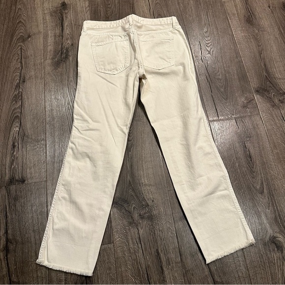 New NWOT We The Free People Mid Rise Jeans Ivory Sz 27 Raw Hem Edge Boho Button - Picture 6 of 10